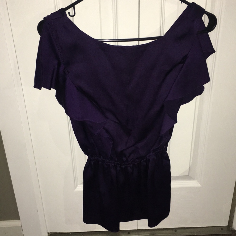 Beautiful silk plum blouse with open back
